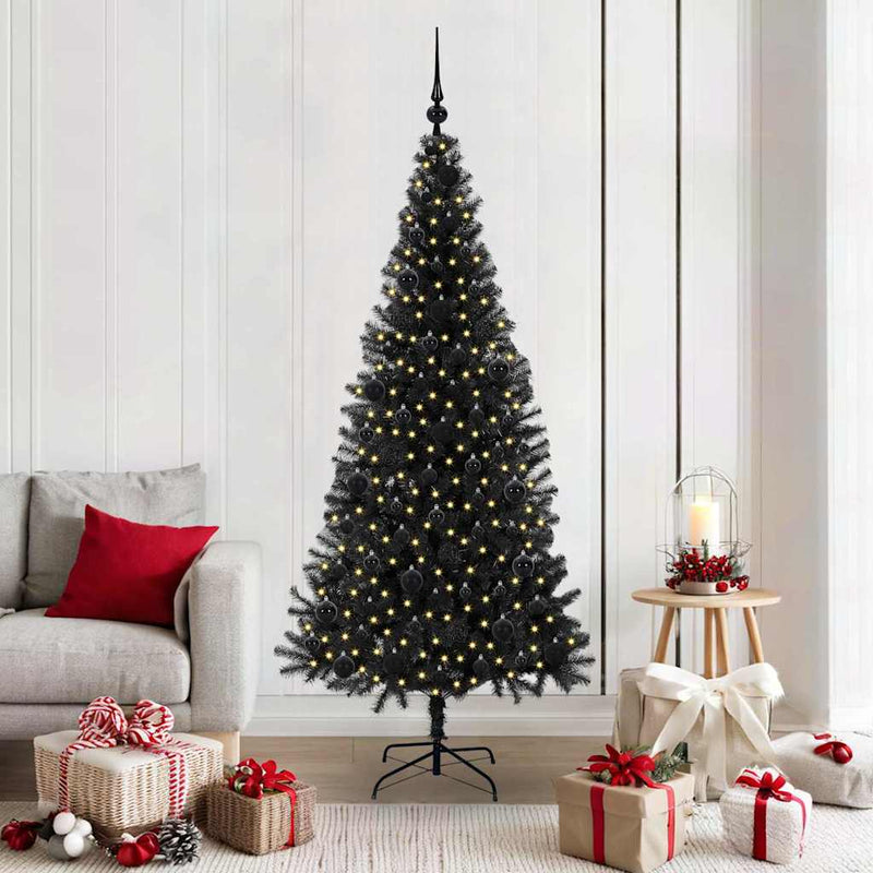 Afbeelding laden in galerijviewer, Vidaxl kerstboom met 300 led met standaard zwart 180 cm pvc
