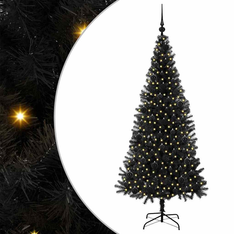 Afbeelding laden in galerijviewer, Vidaxl kerstboom met 300 led met standaard zwart 180 cm pvc
