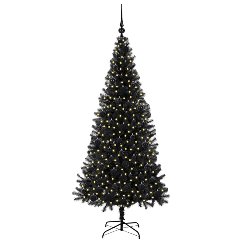 Afbeelding laden in galerijviewer, Vidaxl kerstboom met 300 led met standaard zwart 180 cm pvc
