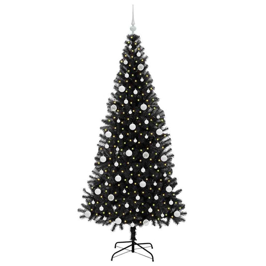 Vidaxl kerstboom met 300 led met standaard zwart 210 cm pvc