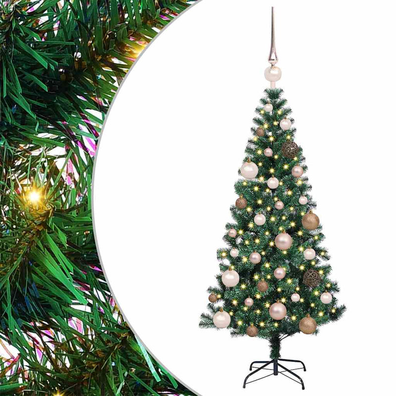 Afbeelding laden in galerijviewer, Vidaxl kunstmatig voorverlicht kerstboom groen 120 cm pvc en metaal
