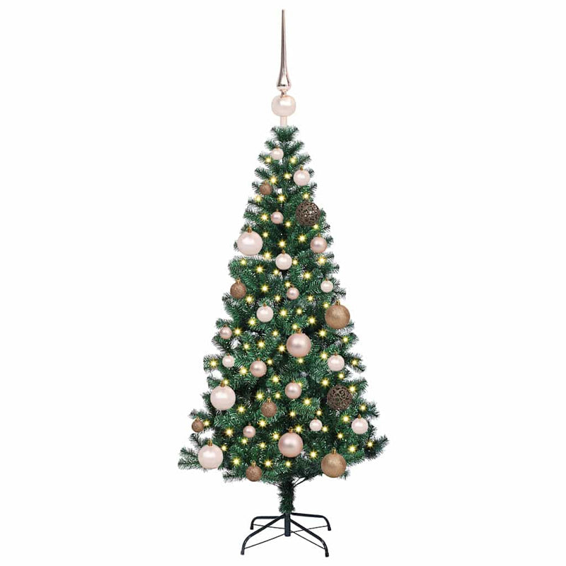 Afbeelding laden in galerijviewer, Vidaxl kunstmatig voorverlicht kerstboom groen 120 cm pvc en metaal

