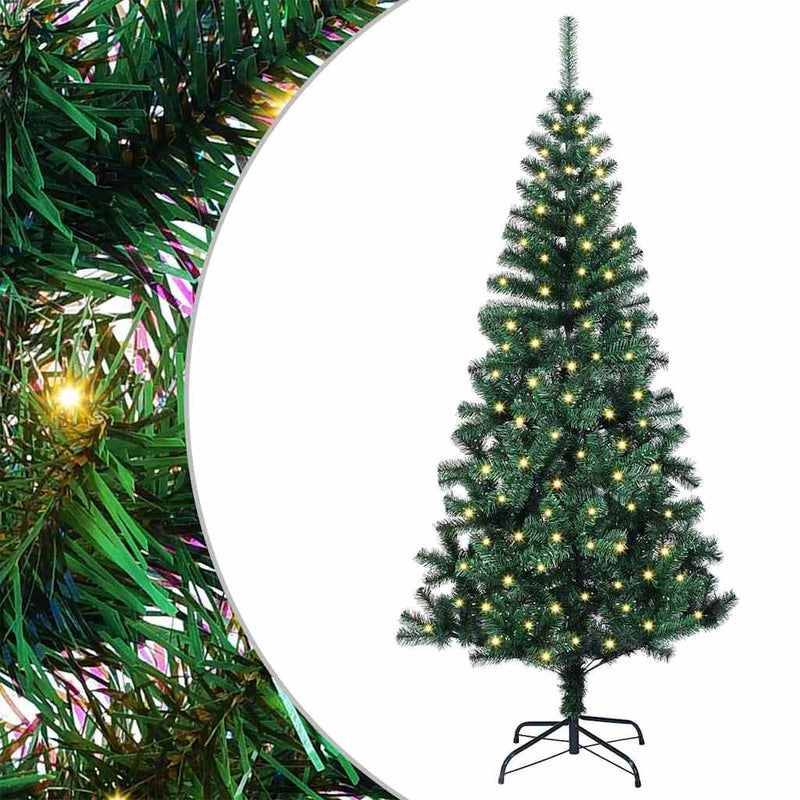 Afbeelding laden in galerijviewer, Vidaxl kunstmatig voorverlicht kerstboom groen 150 cm pvc en metaal
