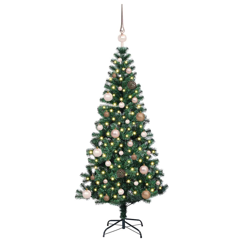 Afbeelding laden in galerijviewer, Vidaxl kunstmatig voorverlicht kerstboom groen 150 cm pvc en metaal
