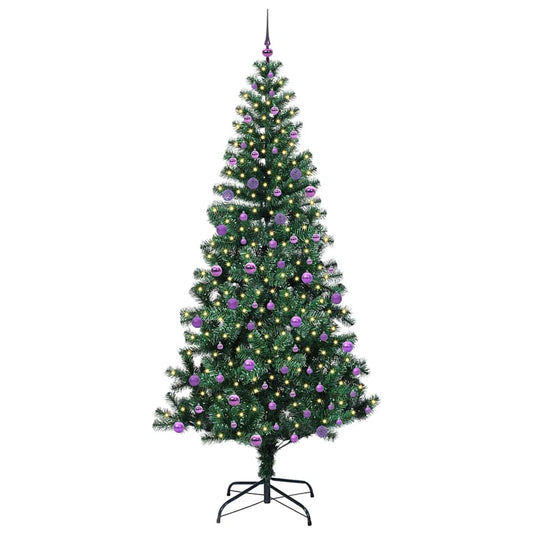 Vidaxl kunstmatig voorverlicht kerstboom groen 240 cm pvc en metaal