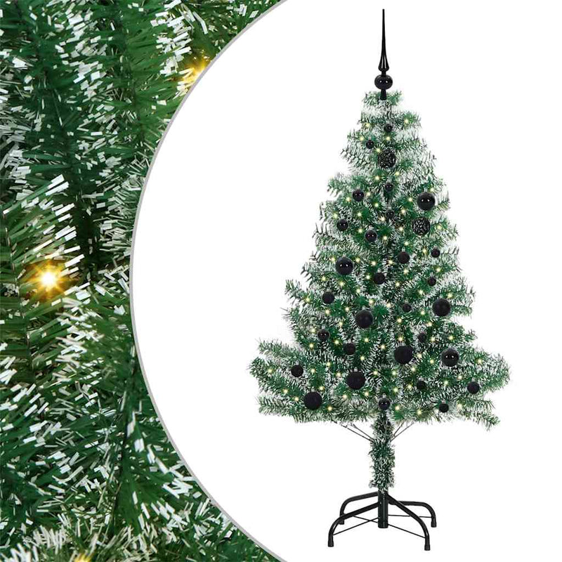 Afbeelding laden in galerijviewer, Vidaxl kunstmatige kerstboom sneeuw gevlochten met led licht 150 cm
