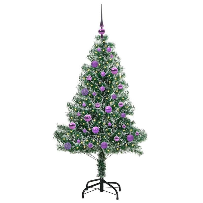 Afbeelding laden in galerijviewer, Vidaxl kunstmatige kerstboom sneeuw gevlochten met led licht 150 cm
