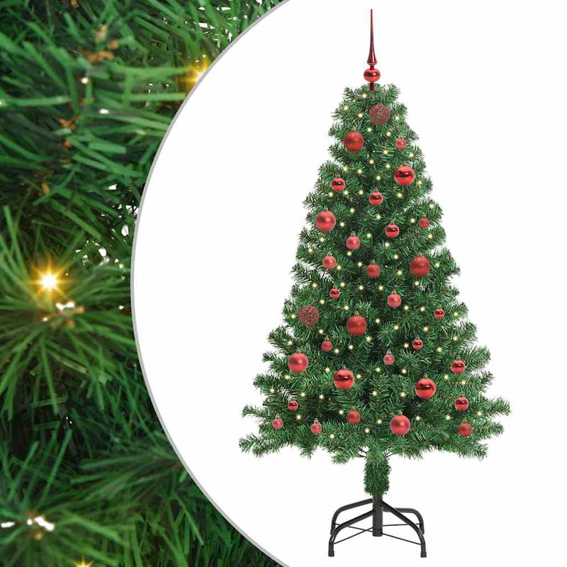 Afbeelding laden in galerijviewer, Vidaxl kunstkerstboom groen 150 cm pvc en staal en kunststof
