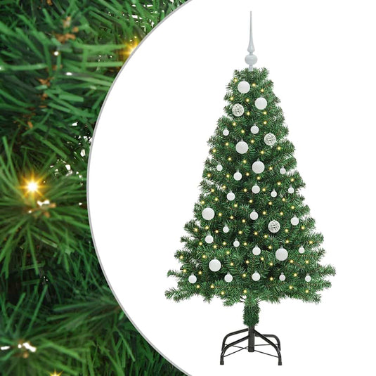 Vidaxl kunstkerstboom groen 150 cm pvc en staal en kunststof