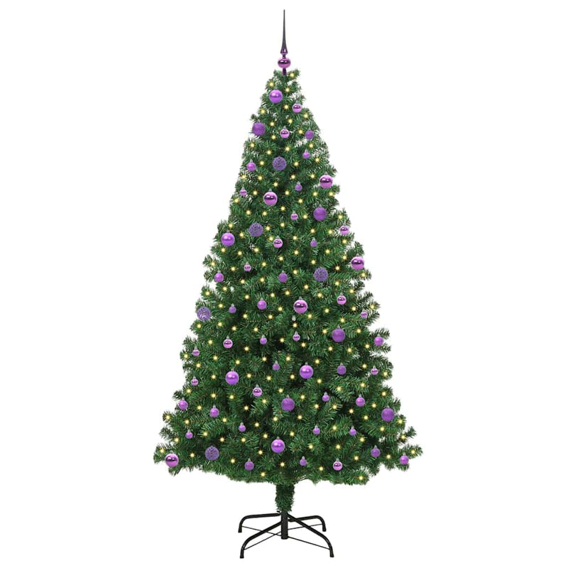 Afbeelding laden in galerijviewer, Vidaxl kunstkerstboom groen 210 cm pvc en staal en kunststof
