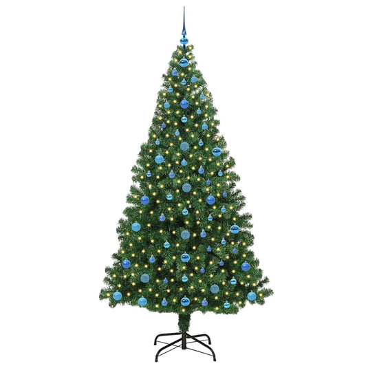 Vidaxl kunstkerstboom groen 210 cm pvc en staal en kunststof