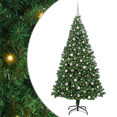 Vidaxl kunstkerstboom groen 240 cm pvc en staal en kunststof