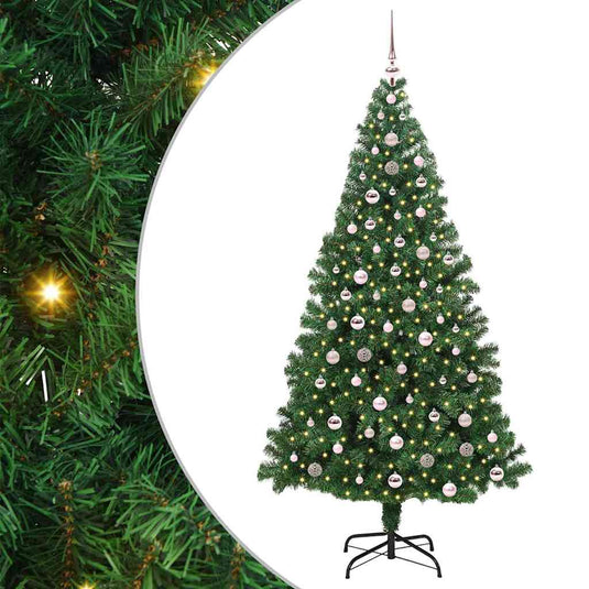 Vidaxl kunstkerstboom groen 240 cm pvc en staal en kunststof