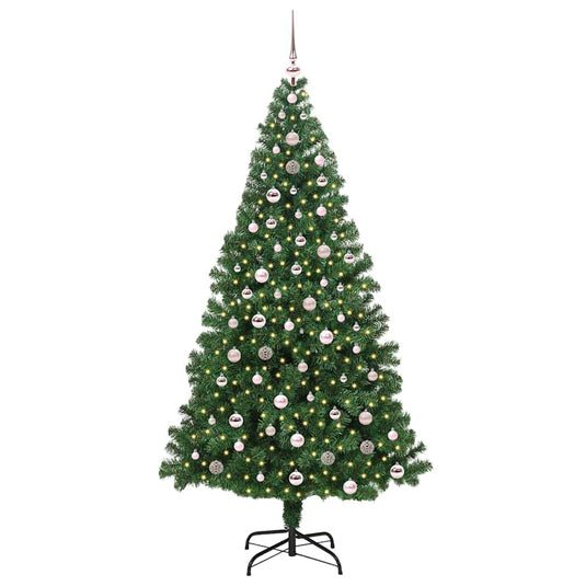 Vidaxl kunstkerstboom groen 240 cm pvc en staal en kunststof