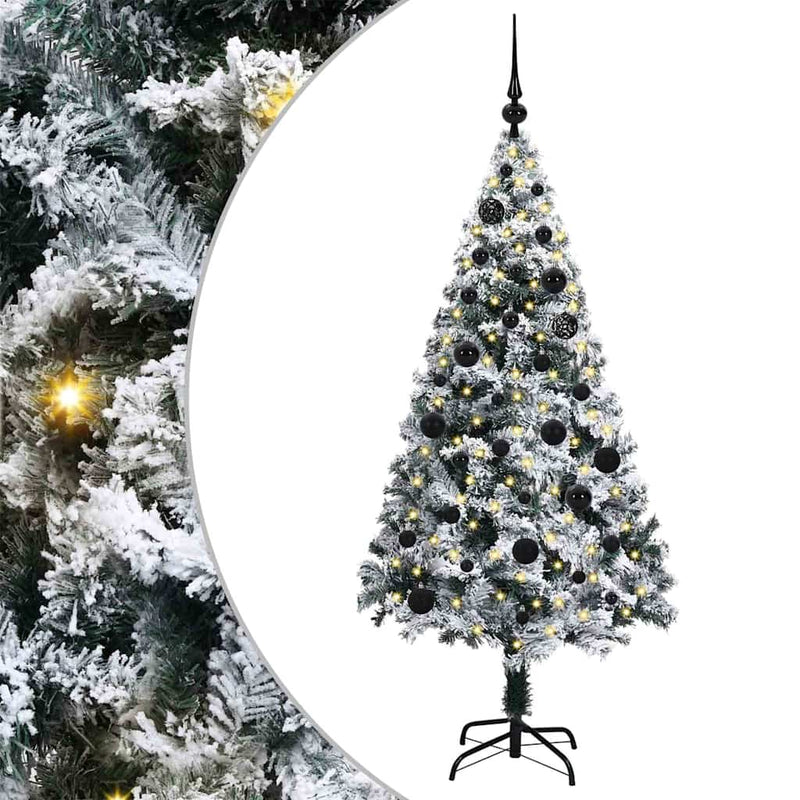 Afbeelding laden in galerijviewer, Vidaxl kunstkerstboom met 150 led wit 150 cm pvc en staal en kunststof
