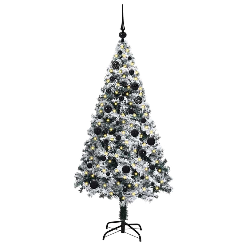 Afbeelding laden in galerijviewer, Vidaxl kunstkerstboom met 150 led wit 150 cm pvc en staal en kunststof
