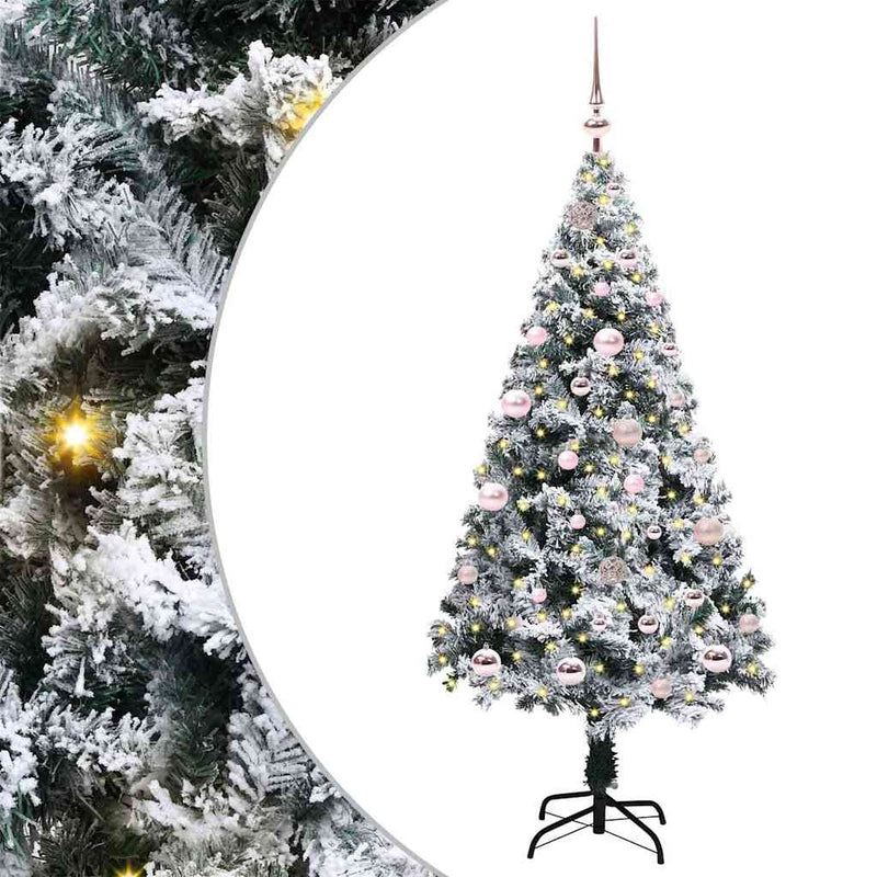 Afbeelding laden in galerijviewer, Vidaxl kunstkerstboom met 150 led wit 150 cm pvc en staal en kunststof
