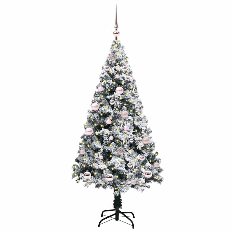 Afbeelding laden in galerijviewer, Vidaxl kunstkerstboom met 150 led wit 150 cm pvc en staal en kunststof
