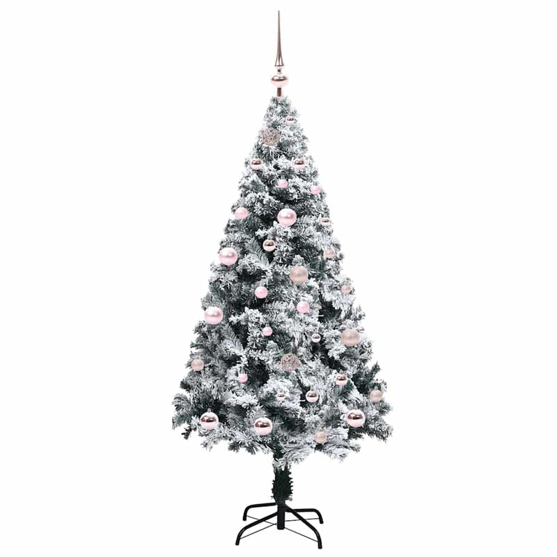 Afbeelding laden in galerijviewer, Vidaxl kunstkerstboom met 150 led wit 150 cm pvc en staal en kunststof
