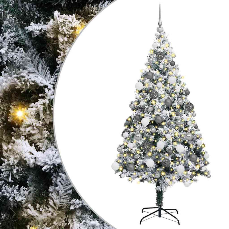 Afbeelding laden in galerijviewer, Vidaxl kunstkerstboom met 300 led wit 180 cm pvc en staal en kunststof
