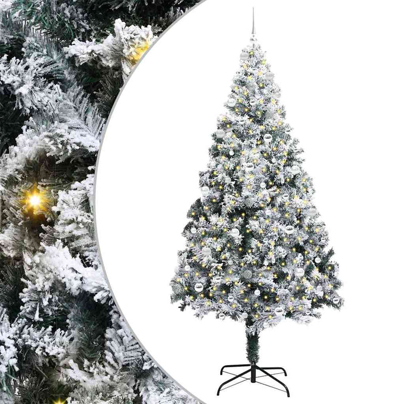 Afbeelding laden in galerijviewer, Vidaxl kunstkerstboom met 300 led wit 240 cm pvc en staal en kunststof
