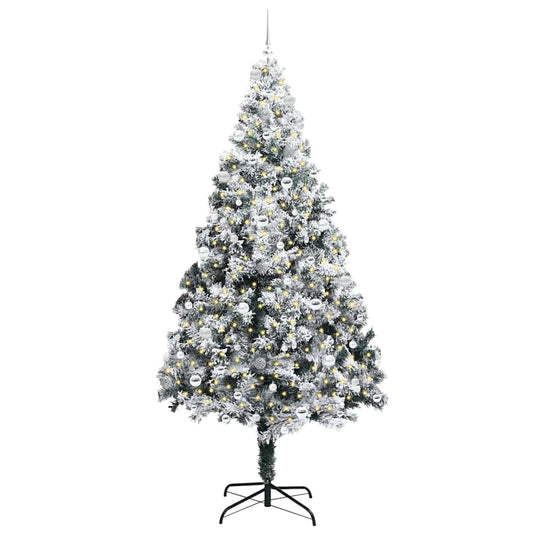 Vidaxl kunstkerstboom met 300 led wit 240 cm pvc en staal en kunststof