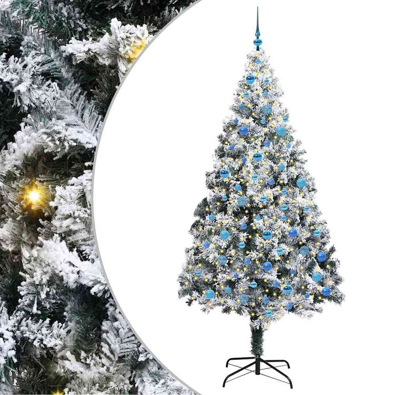 Afbeelding laden in galerijviewer, Vidaxl kunstkerstboom met 300 led wit 240 cm pvc en staal en kunststof
