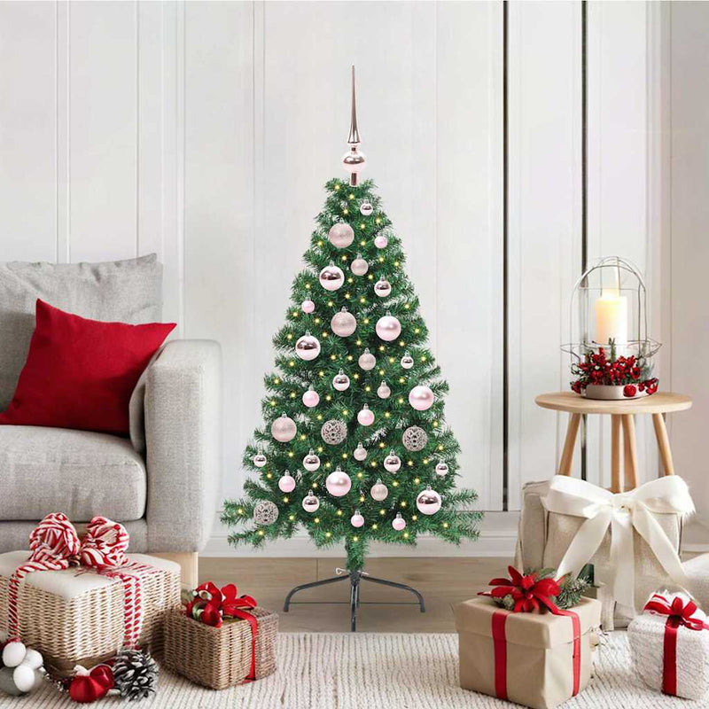 Afbeelding laden in galerijviewer, Vidaxl kunstmatig voorverlicht kerstboom met 150 led groen 120 cm pvc

