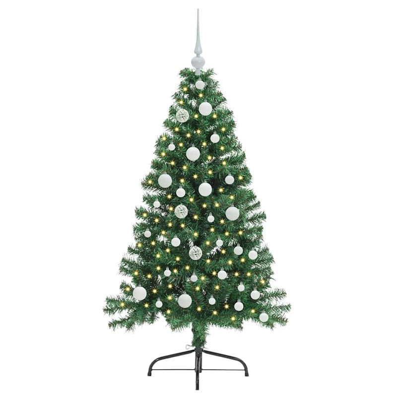 Afbeelding laden in galerijviewer, Vidaxl kunstmatig voorverlicht kerstboom met 150 led groen 120 cm pvc
