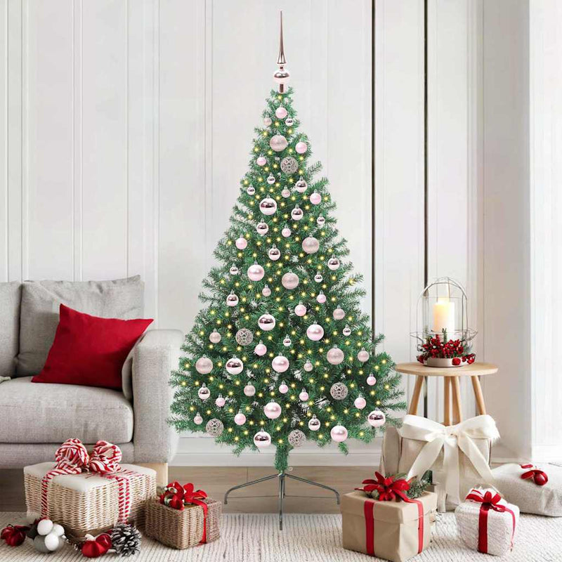 Afbeelding laden in galerijviewer, Vidaxl kunstmatig voorverlicht kerstboom met 300 led groen 180 cm pvc
