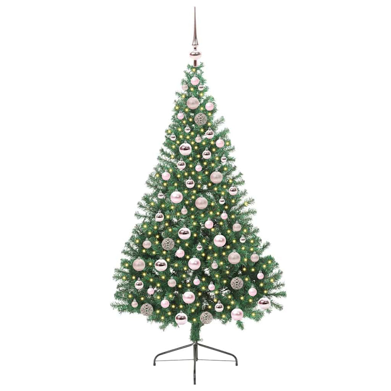 Afbeelding laden in galerijviewer, Vidaxl kunstmatig voorverlicht kerstboom met 300 led groen 180 cm pvc
