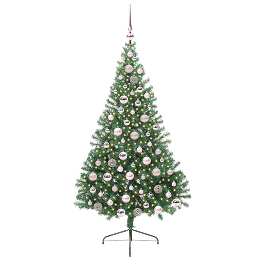 Vidaxl kunstmatig voorverlicht kerstboom met 300 led groen 180 cm pvc