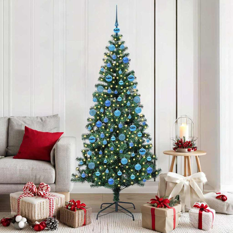 Afbeelding laden in galerijviewer, Vidaxl kunstmatig voorverlicht kerstboom met 300 led groen 180 cm pvc
