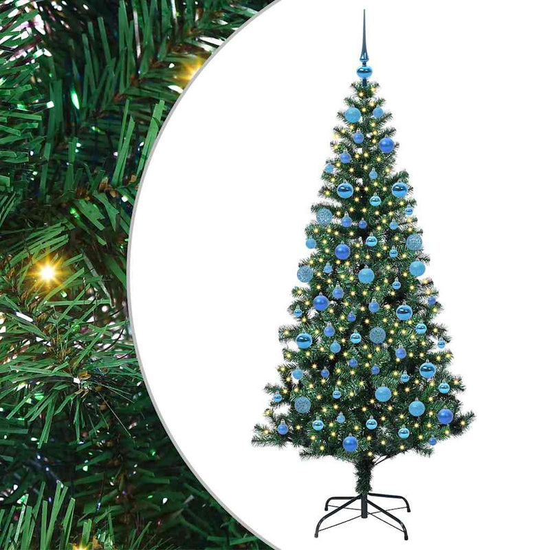 Afbeelding laden in galerijviewer, Vidaxl kunstmatig voorverlicht kerstboom met 300 led groen 180 cm pvc
