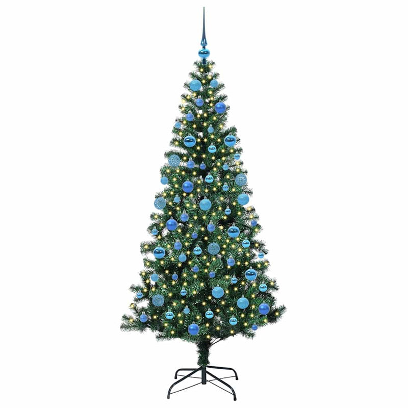 Afbeelding laden in galerijviewer, Vidaxl kunstmatig voorverlicht kerstboom met 300 led groen 180 cm pvc
