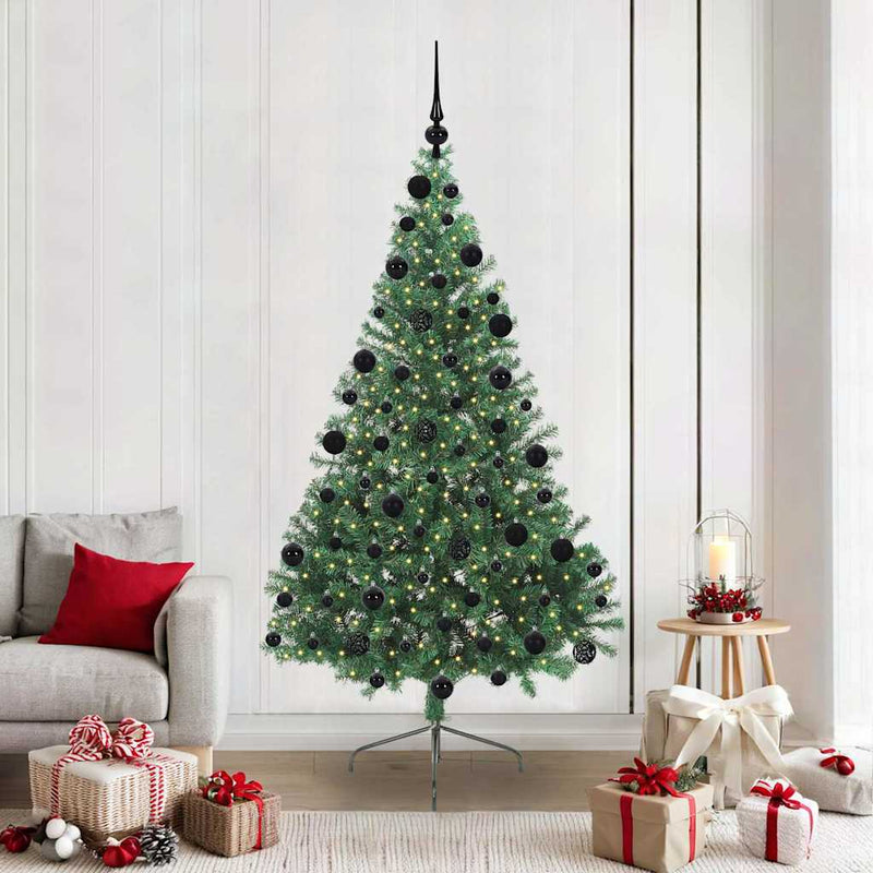 Afbeelding laden in galerijviewer, Vidaxl kunstmatig voorverlicht kerstboom met 300 led groen 210 cm pvc
