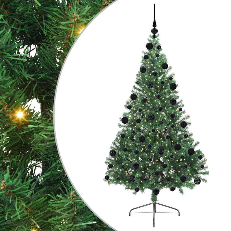 Afbeelding laden in galerijviewer, Vidaxl kunstmatig voorverlicht kerstboom met 300 led groen 210 cm pvc
