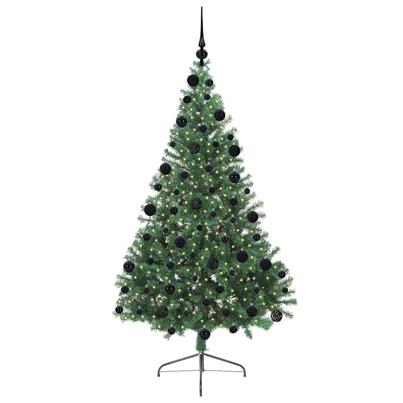 Afbeelding laden in galerijviewer, Vidaxl kunstmatig voorverlicht kerstboom met 300 led groen 210 cm pvc
