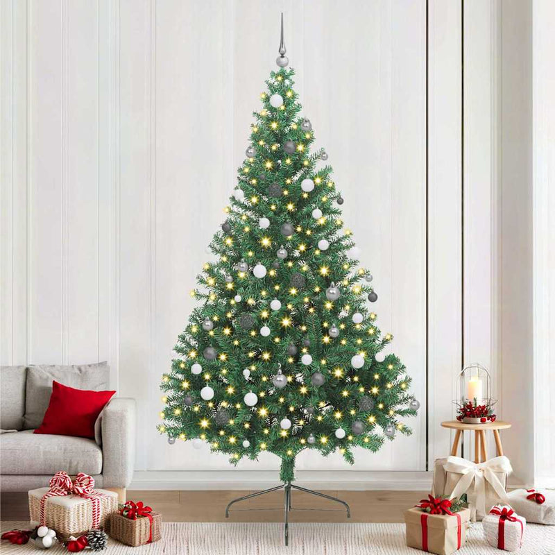 Afbeelding laden in galerijviewer, Vidaxl kunstmatig voorverlicht kerstboom met 300 led groen 240 cm pvc
