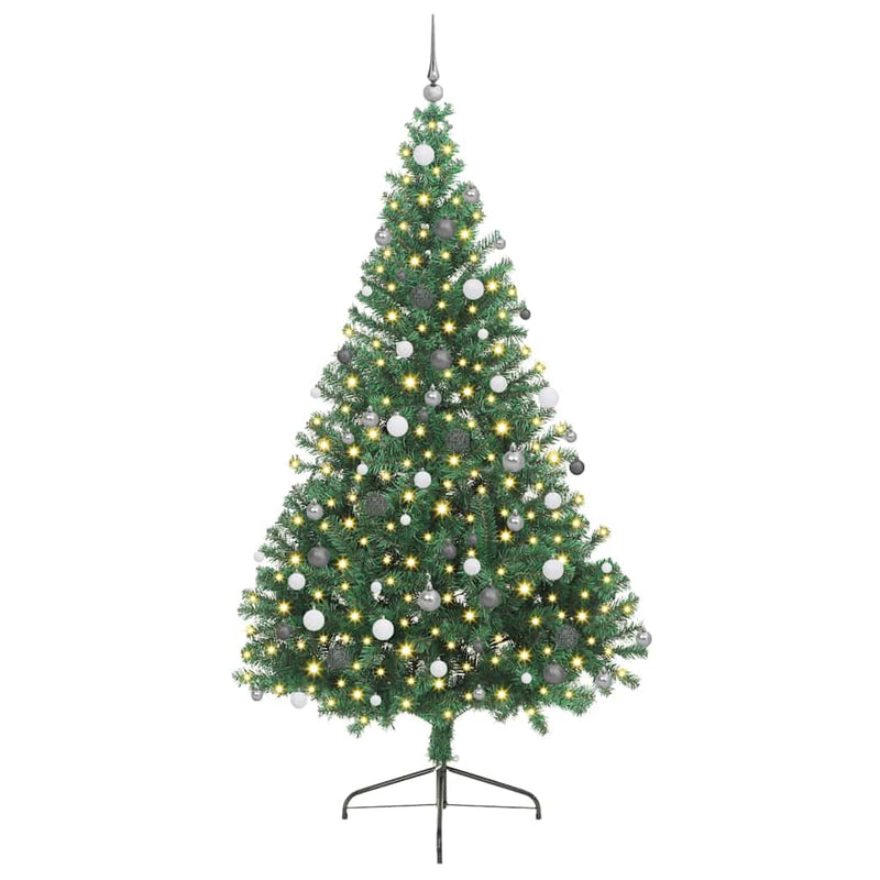 Afbeelding laden in galerijviewer, Vidaxl kunstmatig voorverlicht kerstboom met 300 led groen 240 cm pvc
