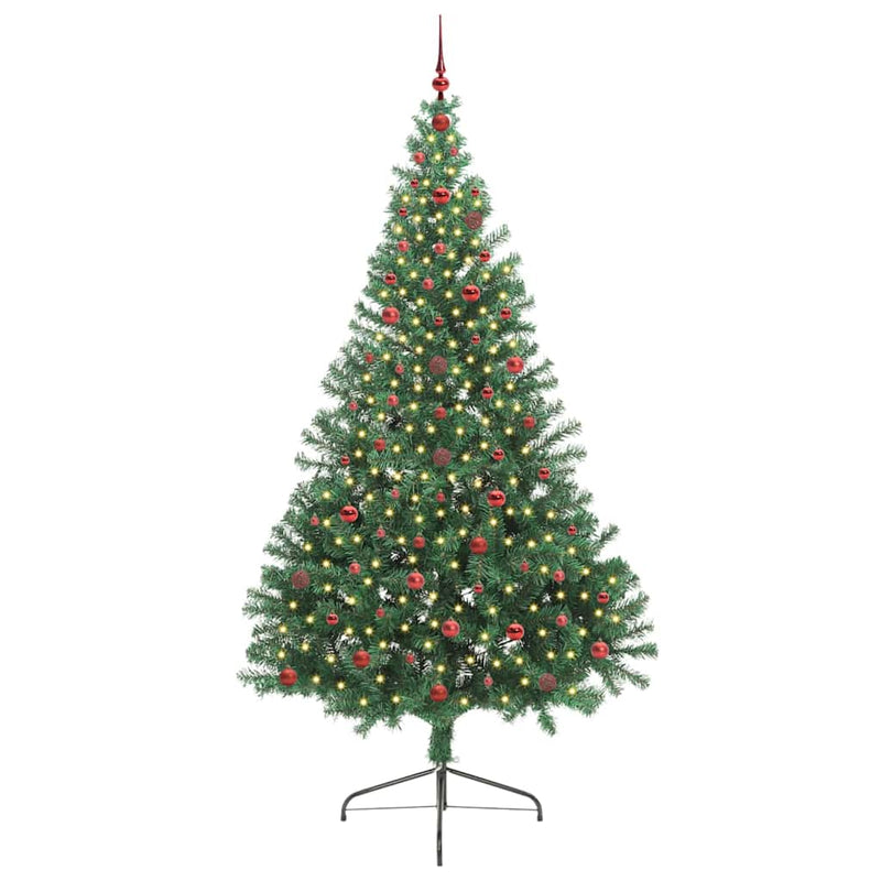Afbeelding laden in galerijviewer, Vidaxl kunstmatig voorverlicht kerstboom met 300 led groen 240 cm pvc
