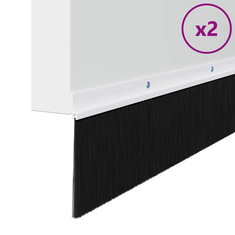 Afbeelding laden in galerijviewer, Vidaxl schroefbare deurborstelafsluitingen 2 pcs wit 100 cm
