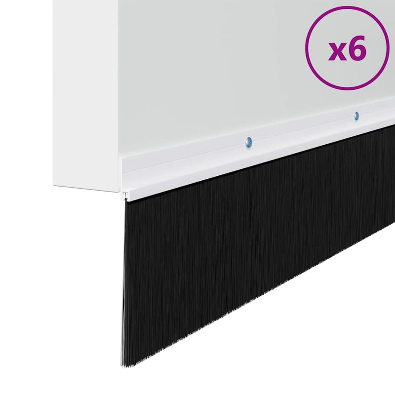 Afbeelding laden in galerijviewer, Vidaxl schroefbare deurborstelafsluitingen 6 pcs wit 100 cm
