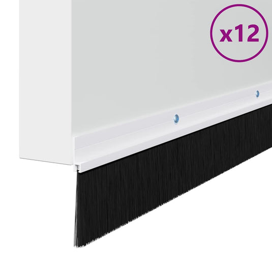 Vidaxl schroefbare deurborstelafsluitingen 12 pcs wit 100 cm