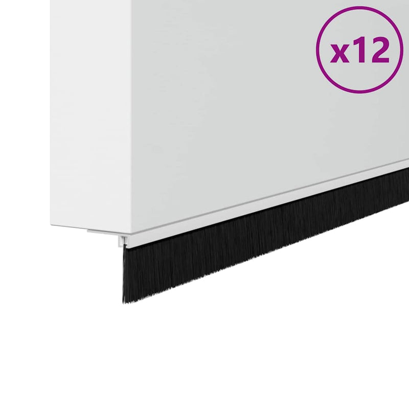Afbeelding laden in galerijviewer, Vidaxl schroefbare deurborstelafsluitingen 12 pcs wit 100 cm
