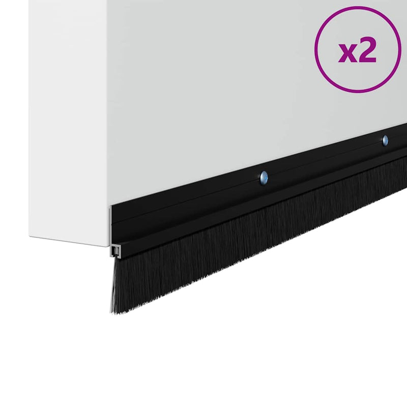 Afbeelding laden in galerijviewer, Vidaxl schroefbare deurborstelafsluitingen 2 pcs zwart 100 cm
