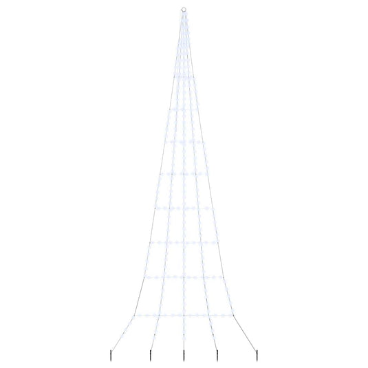 Vidaxl led kerstboom met grondspiesjes koudwit 511 cm metaal