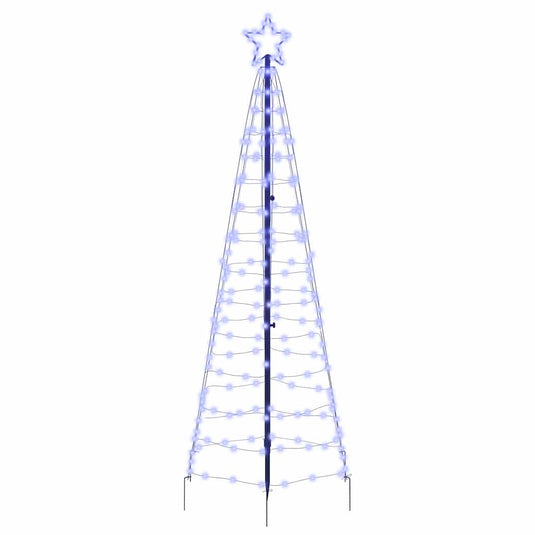 Vidaxl led kerstboom met grondspiesjes met 390 led blauw 250 cm ijzer