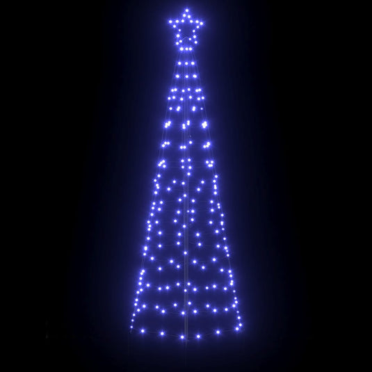 Vidaxl led kerstboom met grondspiesjes met 390 led blauw 250 cm ijzer