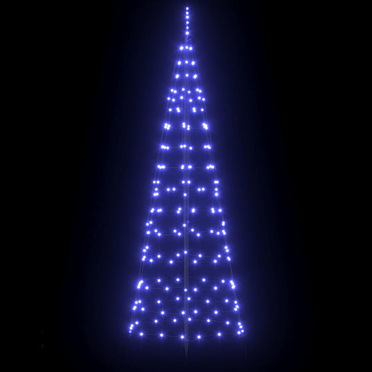 Vidaxl led kerstboom met grondspiesjes met 390 led blauw 250 cm ijzer